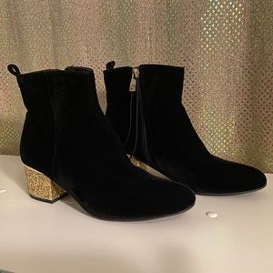 LIZ CLAIBORNE GINA Black Gold Boots 2020-1003-08